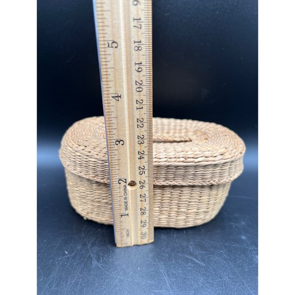 Vintage Sweet Grass Woven Oval‎ Basket With Lid - Picture 4 of 6